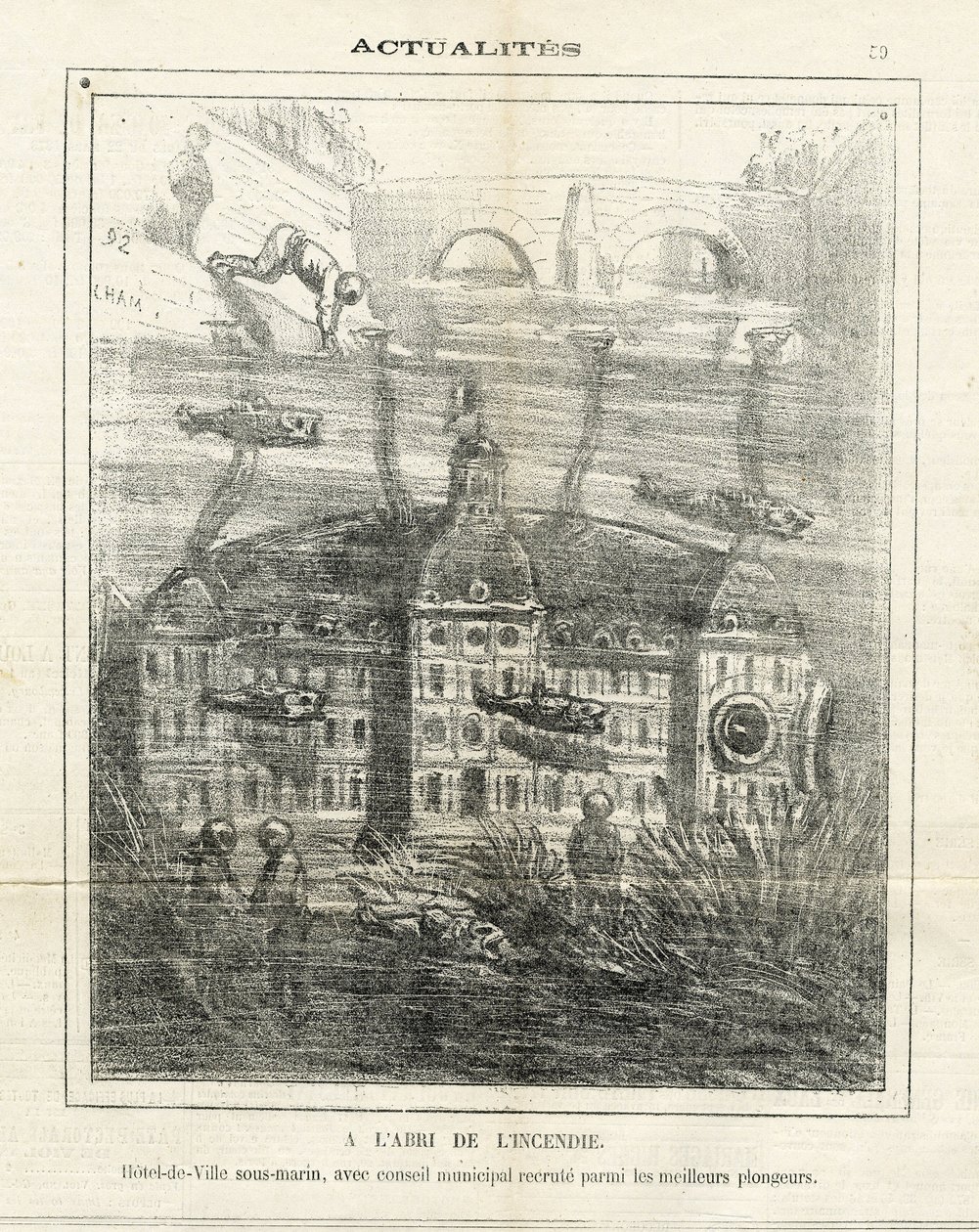 Illustrasjon av Cham (1819-1879) i Le Charivari av Amédée de Noé
