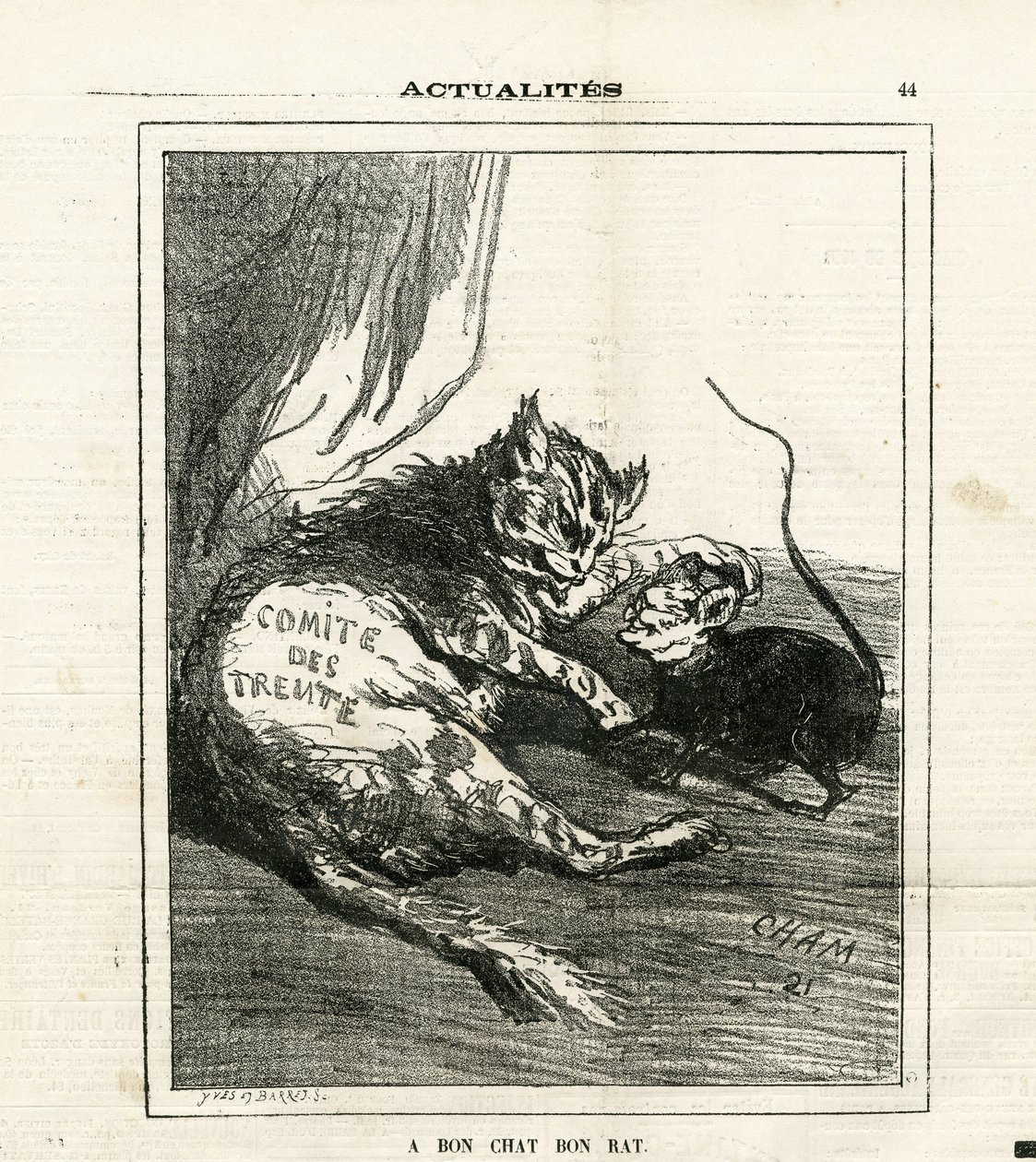 Illustrasjon av Cham (1819-1879) i Le Charivari av Amédée de Noé