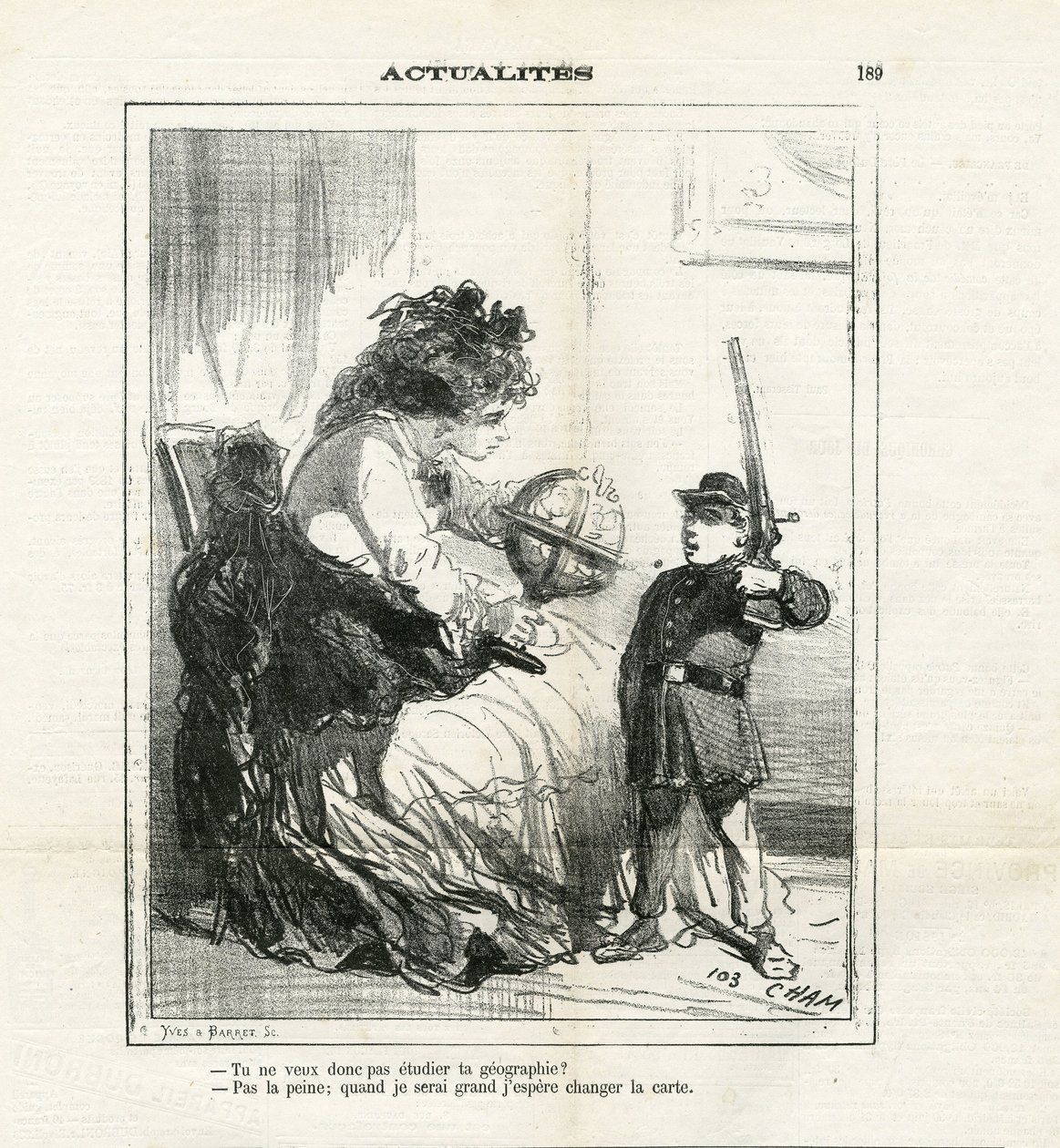 Illustrasjon av Cham (1819-1879) i Le Charivari av Amédée de Noé