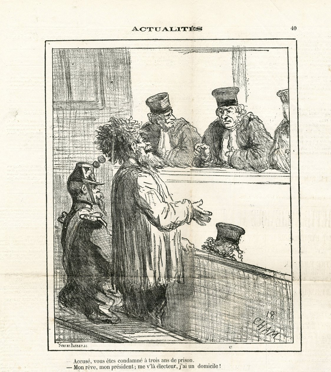 Illustrasjon av Cham (1819-1879) i Le Charivari av Amédée de Noé