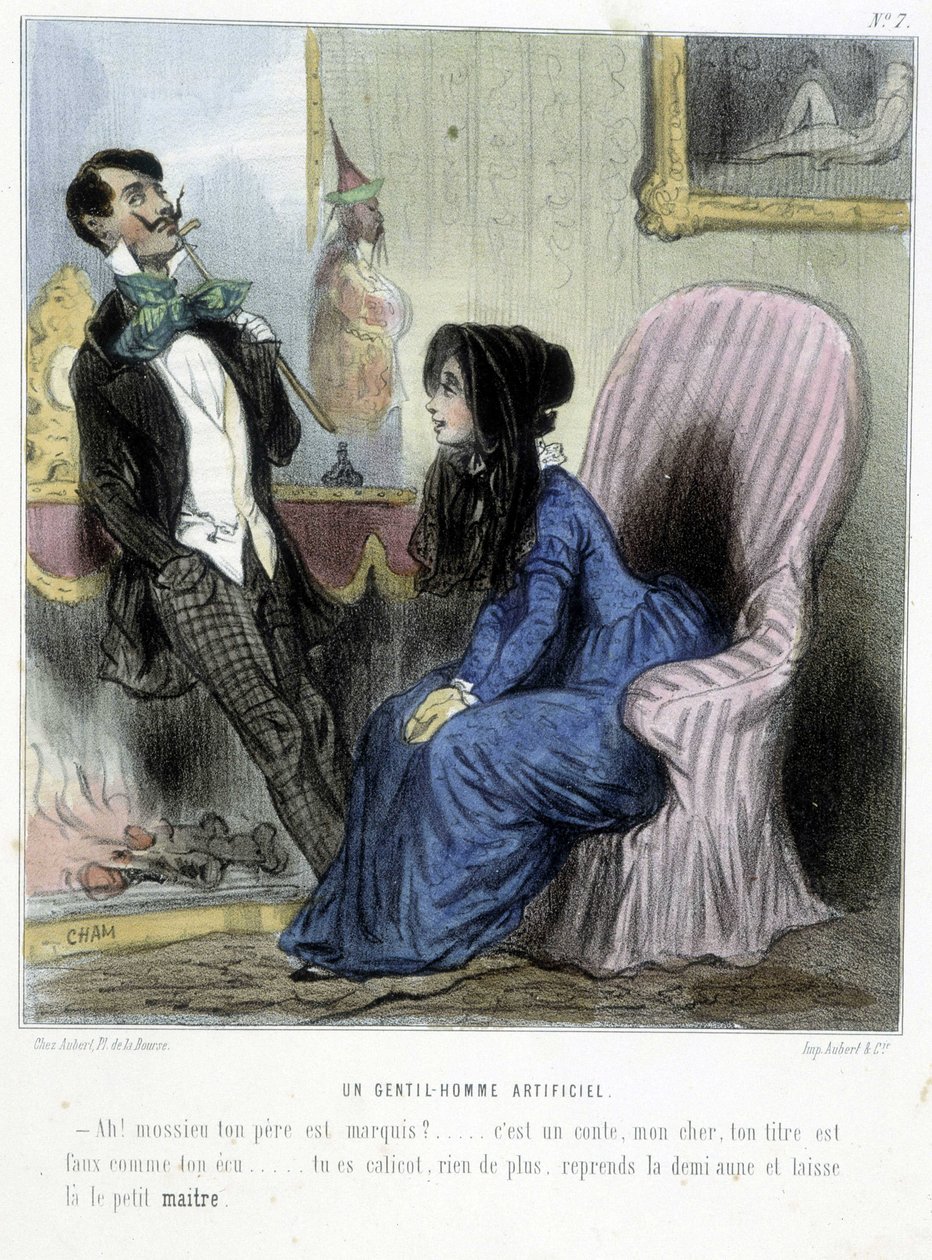 En kunstig gentleman - i "" Madeleines"" av Cham, ca. 1870-1880 av Amédée de Noé