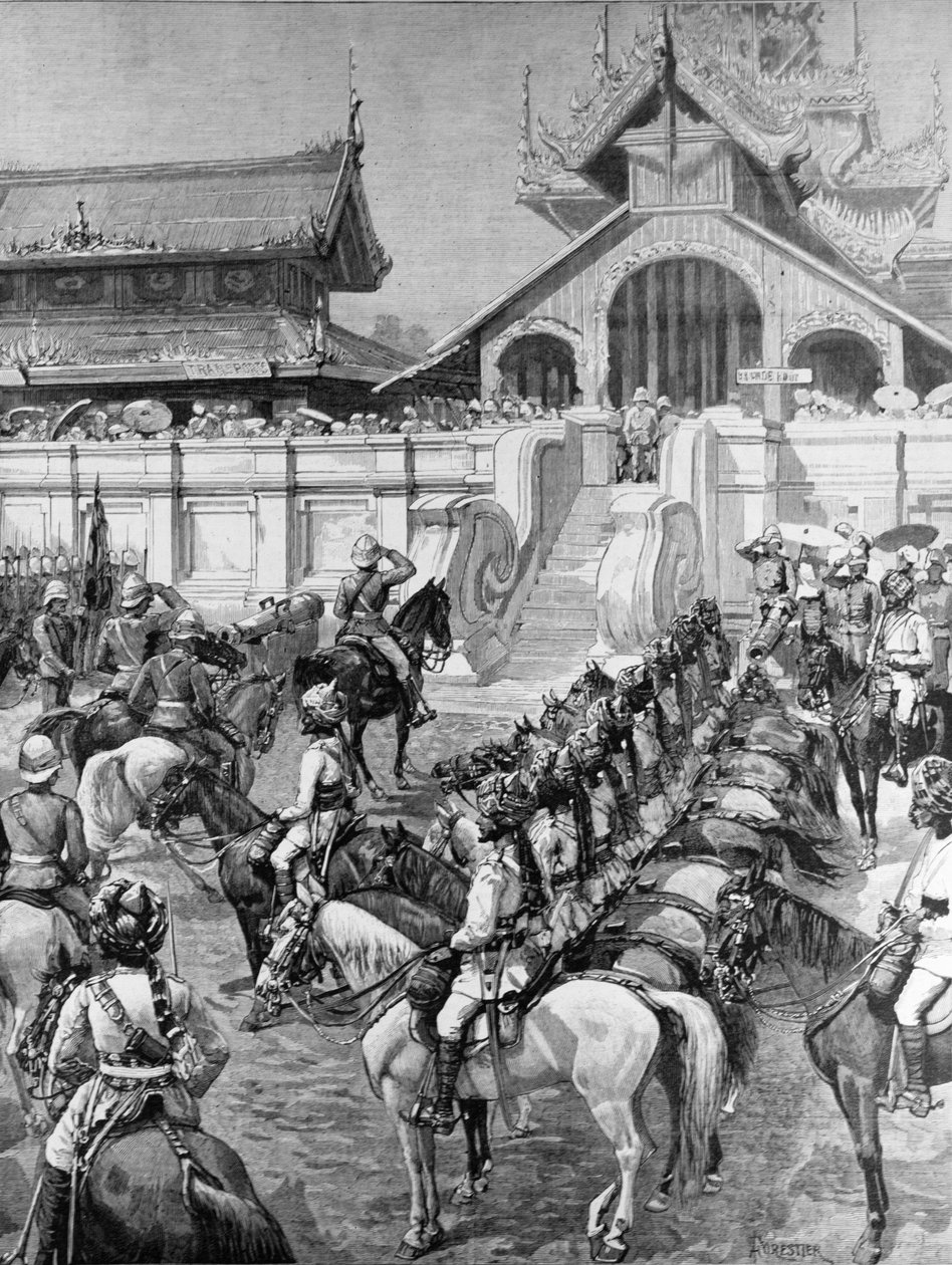 Våre tropper i Burmah: Mottakelse av general F. Roberts i Mandalay ved østporten til palasset, fra 