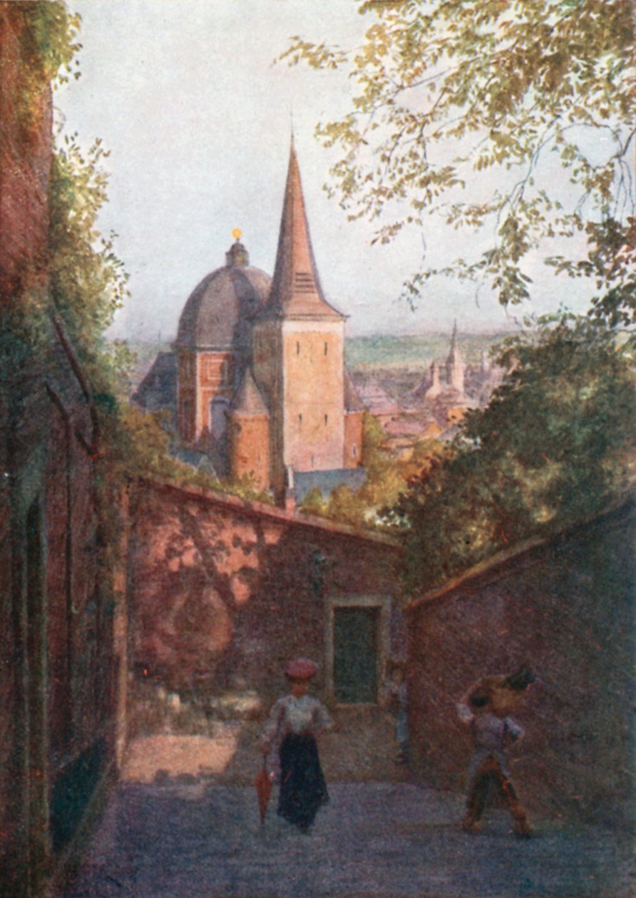 Fontenetrapp, Liège (fargelitografi) av Amedee (after) Forestier