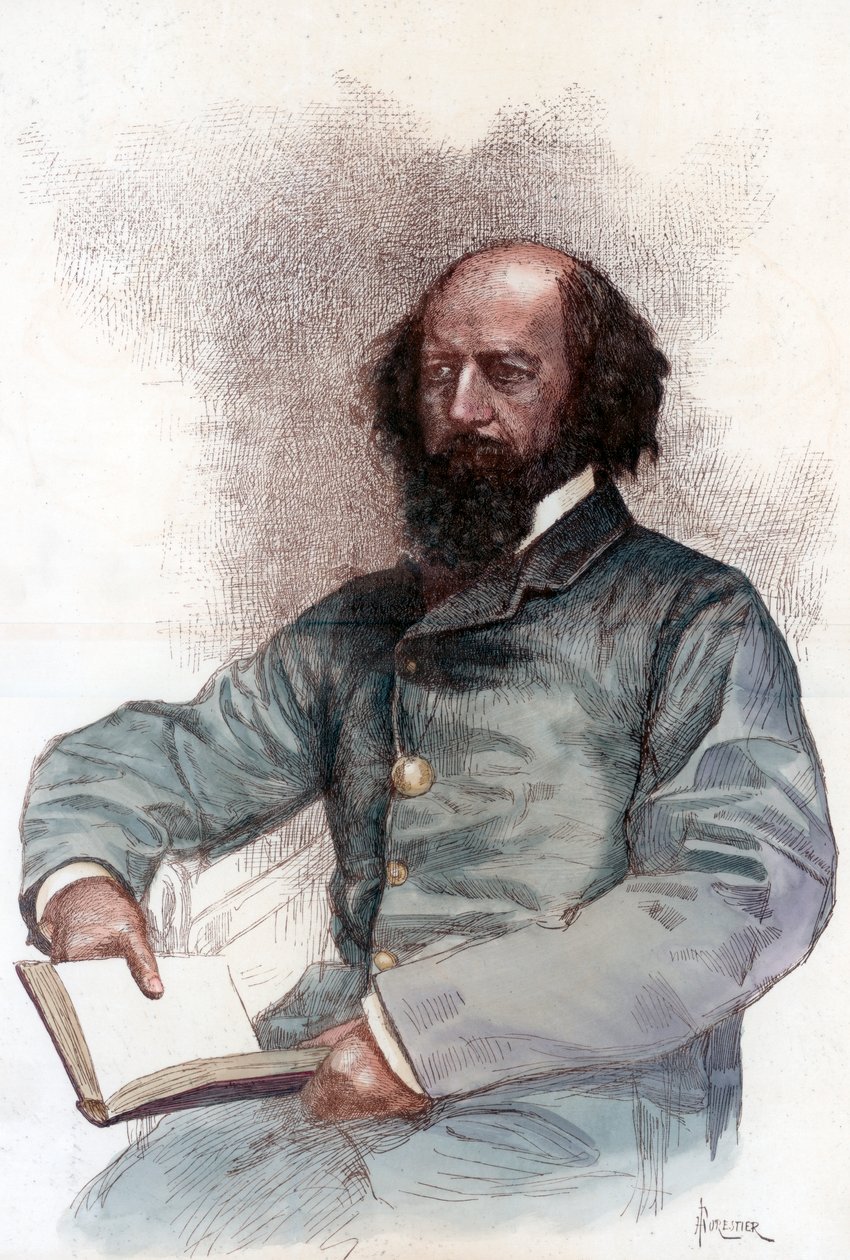 Alfred Lord Tennyson 1809-1892, engelsk poet, 1884. av Amedee Forestier