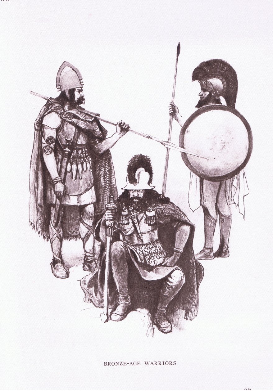 Bronsealderkrigere, illustrasjon fra The Roman Soldier