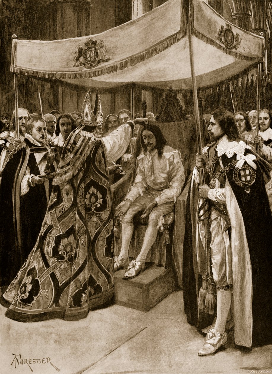 Salvelsen av Charles I av George Abbot, erkebiskop av Canterbury, i Westminster Abbey, på Candlemas Day, 1626, fra 