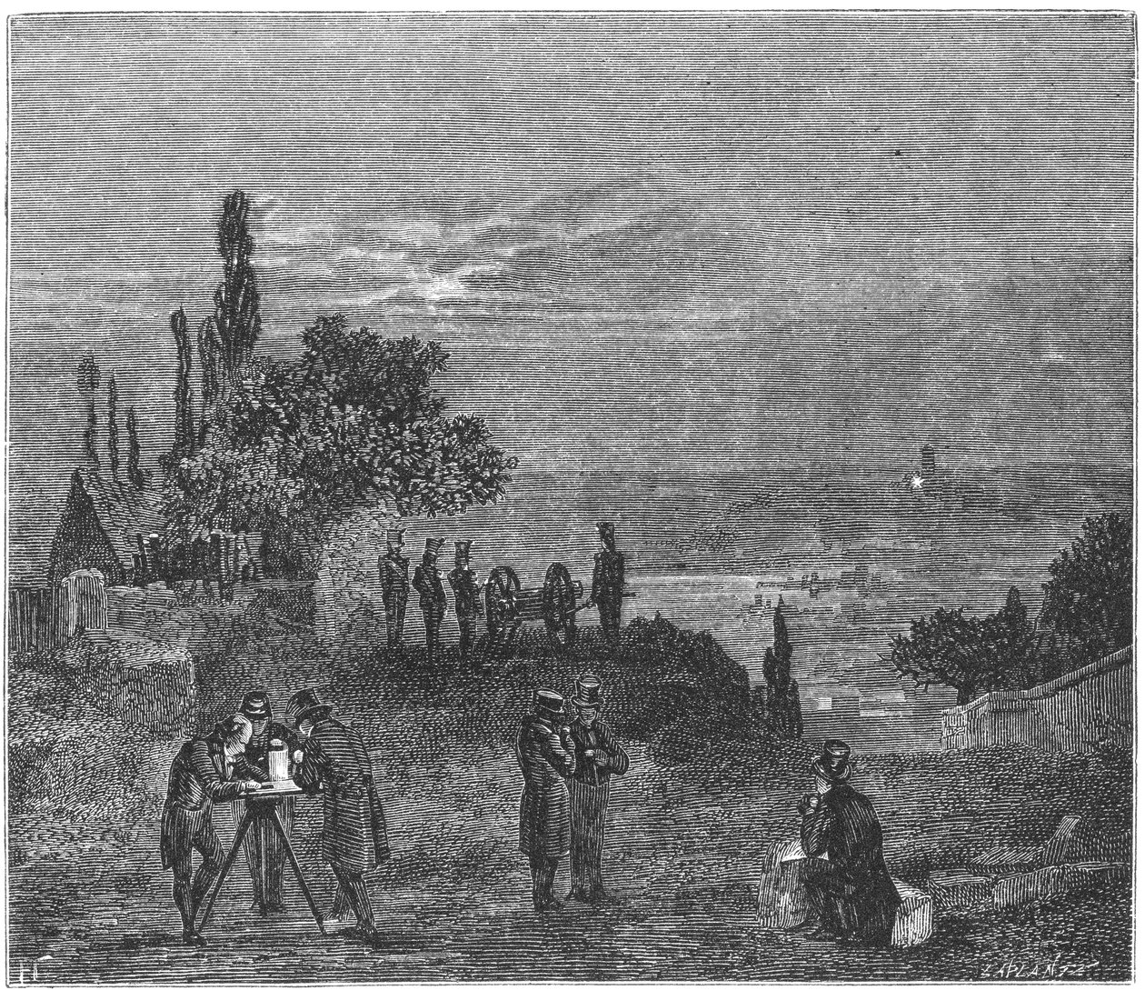 Eksperiment for å beregne lydhastigheten i luft, Paris, 1822 1873 av Amedee Guillemin