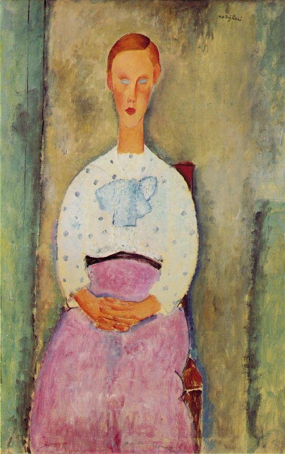 Ung jente med prikket bodice av Amedeo Modigliani