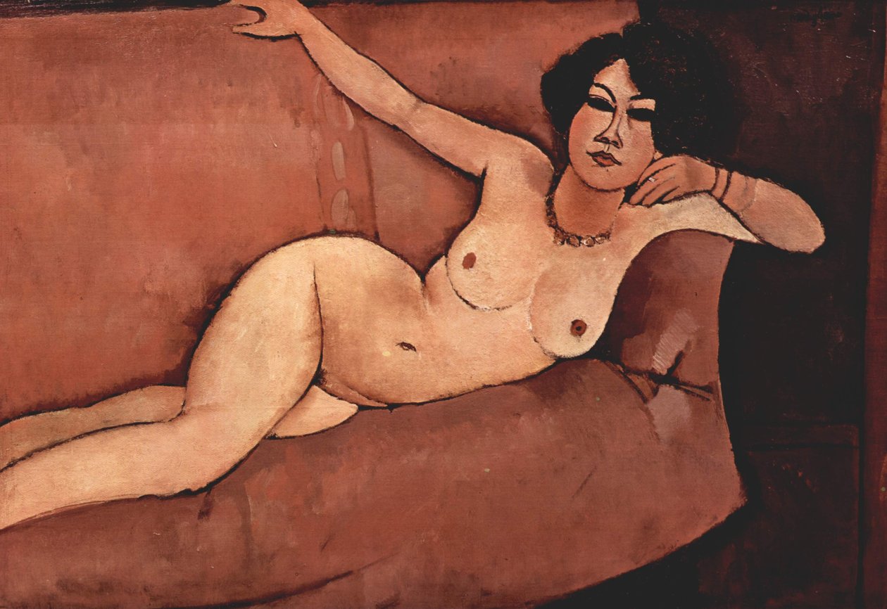Naken på sofaen (Almaiisa) av Amedeo Modigliani