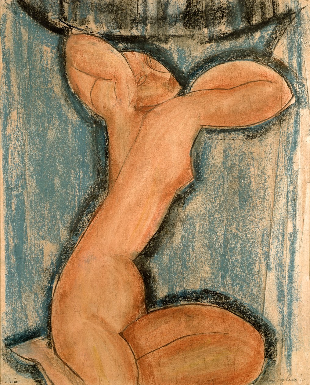 Caryatid, 1911 (pastell på papir) av Amedeo Modigliani