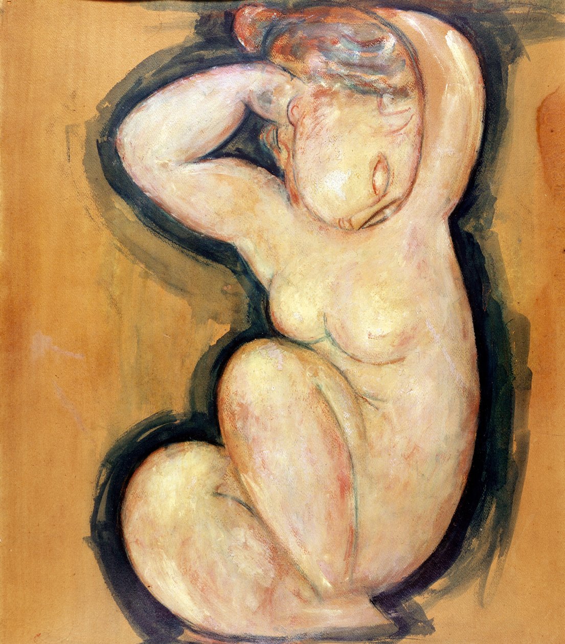 Caryatid, ca. 1913-14 (olje på papp) av Amedeo Modigliani