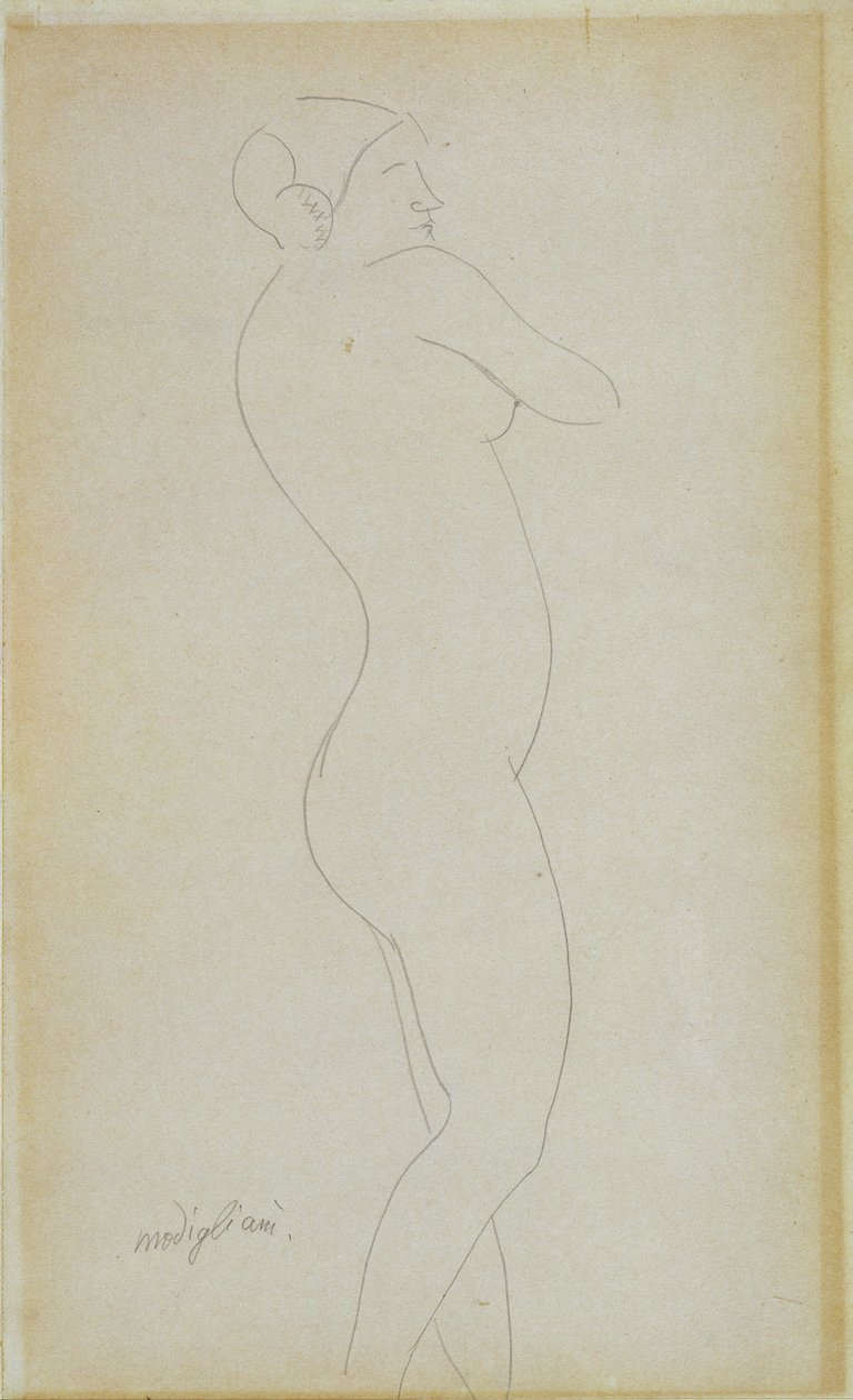 Naken stående jente av Amedeo Modigliani