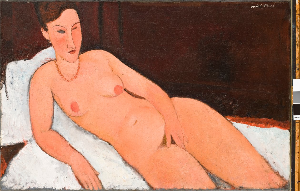 Naken med korallkjede av Amedeo Modigliani