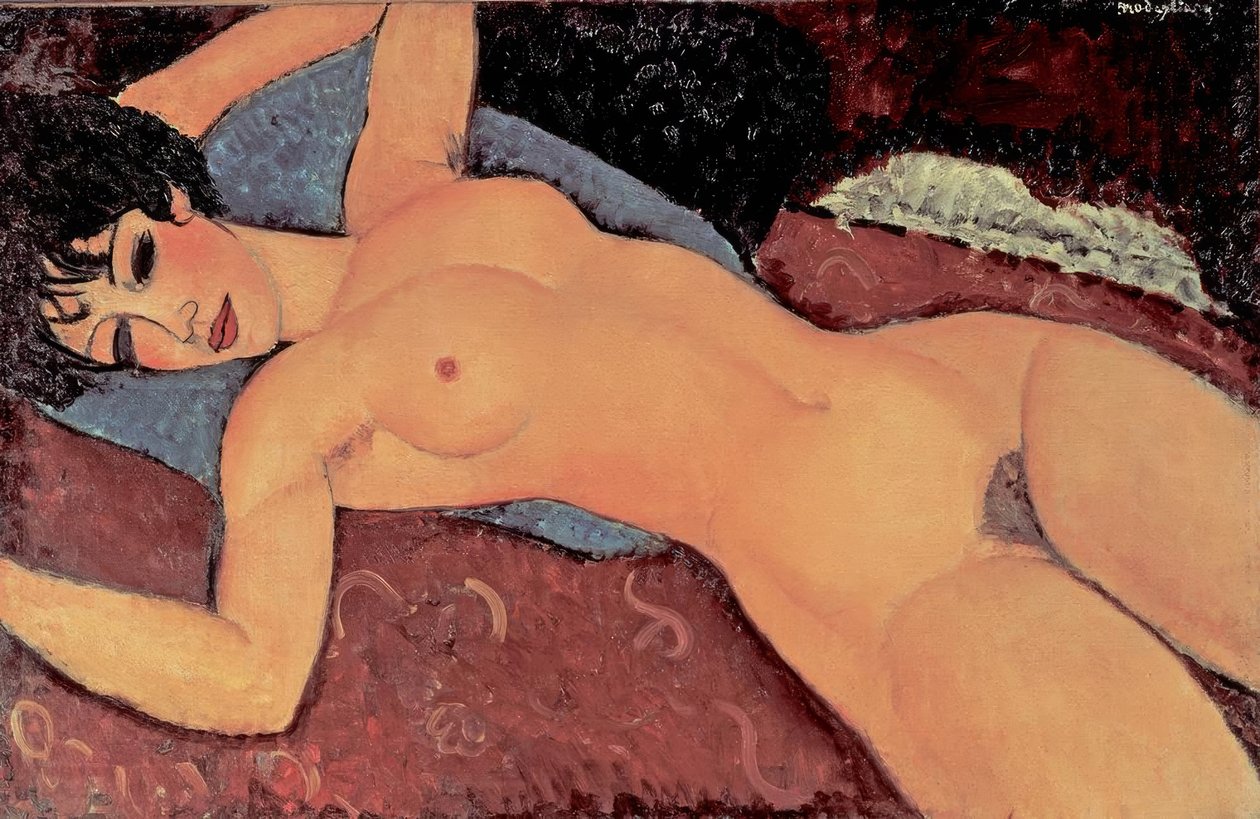 Rød naken kvinne av Amedeo Modigliani