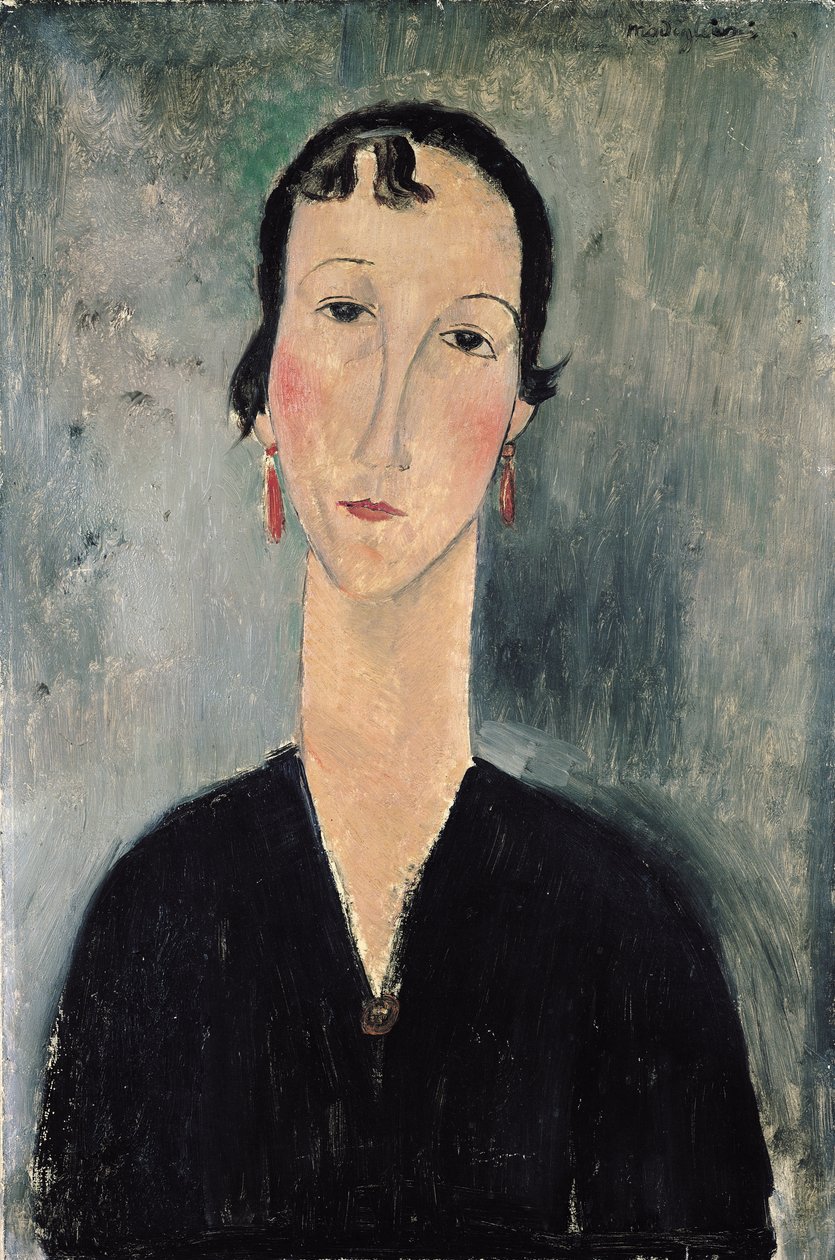 Kvinne med øredobber av Amedeo Modigliani