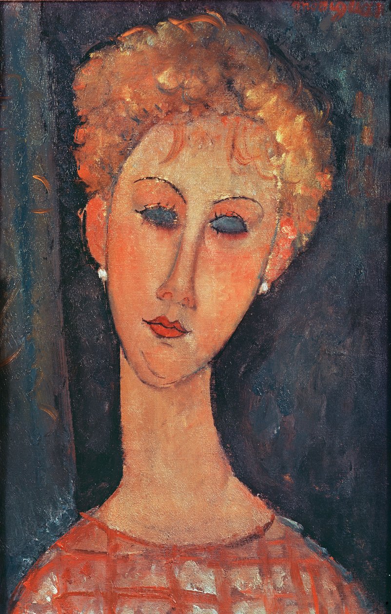 Ung jente med øredobber av Amedeo Modigliani