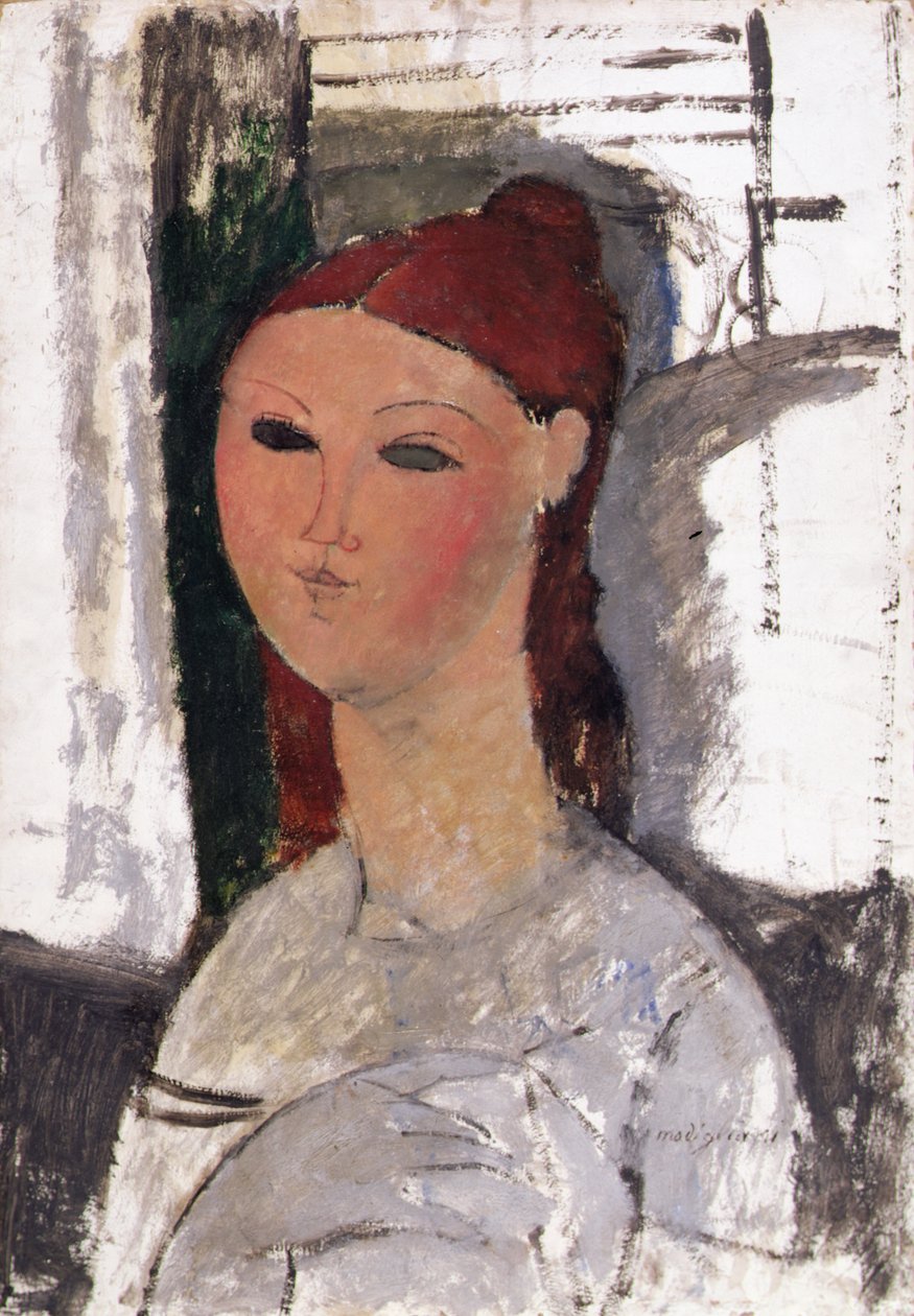 Ung kvinne, sittende, ca. 1915 av Amedeo Modigliani