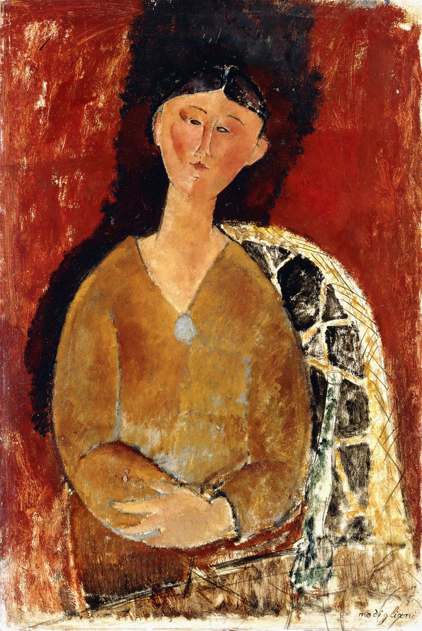 Beatrice Hastings sittende, 1915 av Amedeo Modigliani
