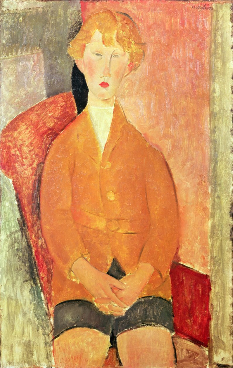Gutt i shorts, ca. 1918 av Amedeo Modigliani