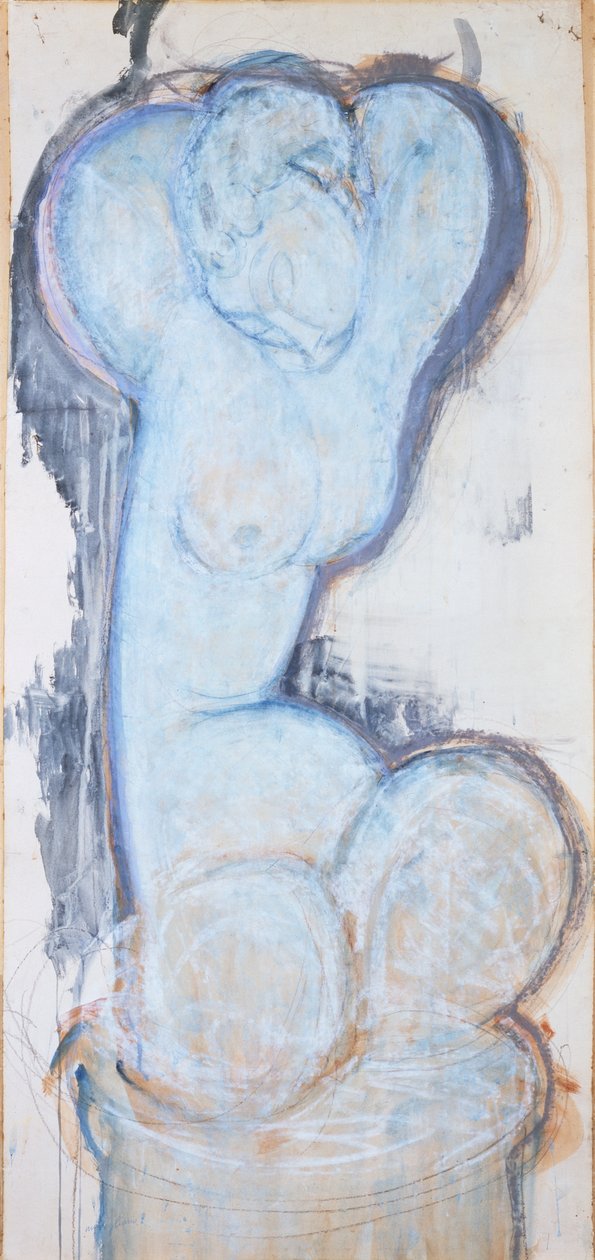 Caryatid, ca. 1914 (gouache på papir, lagt på lerret og panel) av Amedeo Modigliani