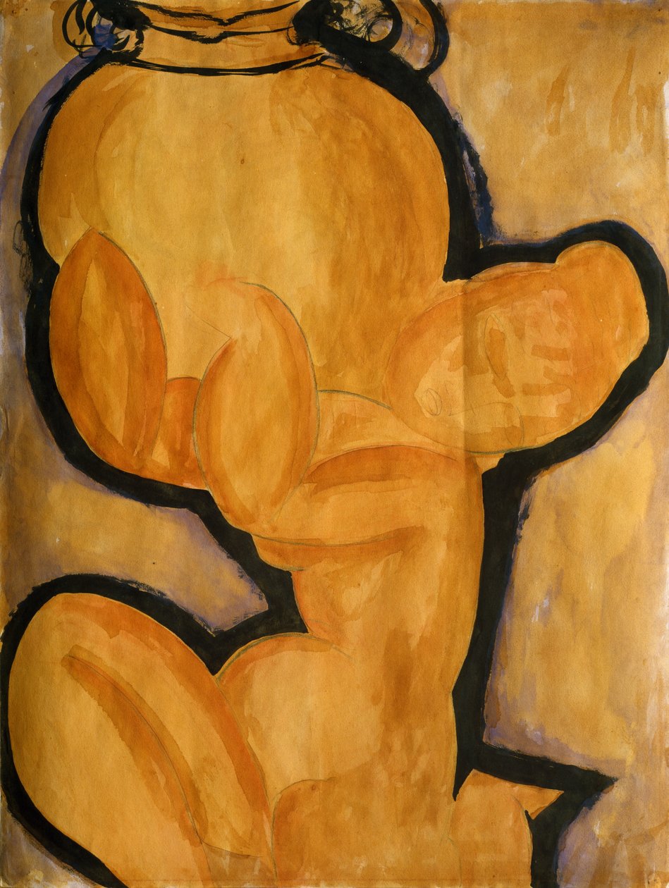 Karyatid med vase, ca. 1913-14 av Amedeo Modigliani