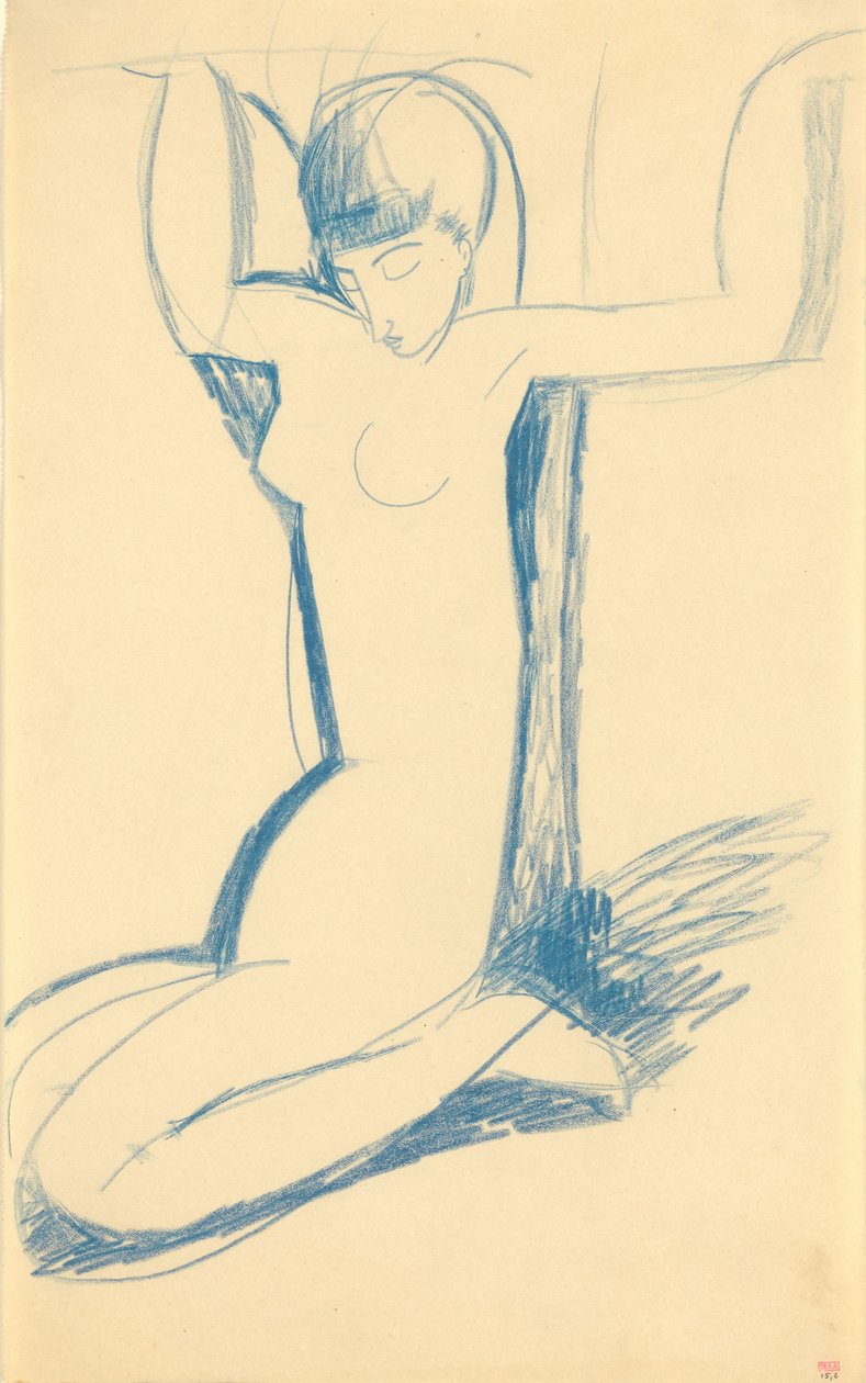 Knelende blå karyatid, ca. 1911 av Amedeo Modigliani