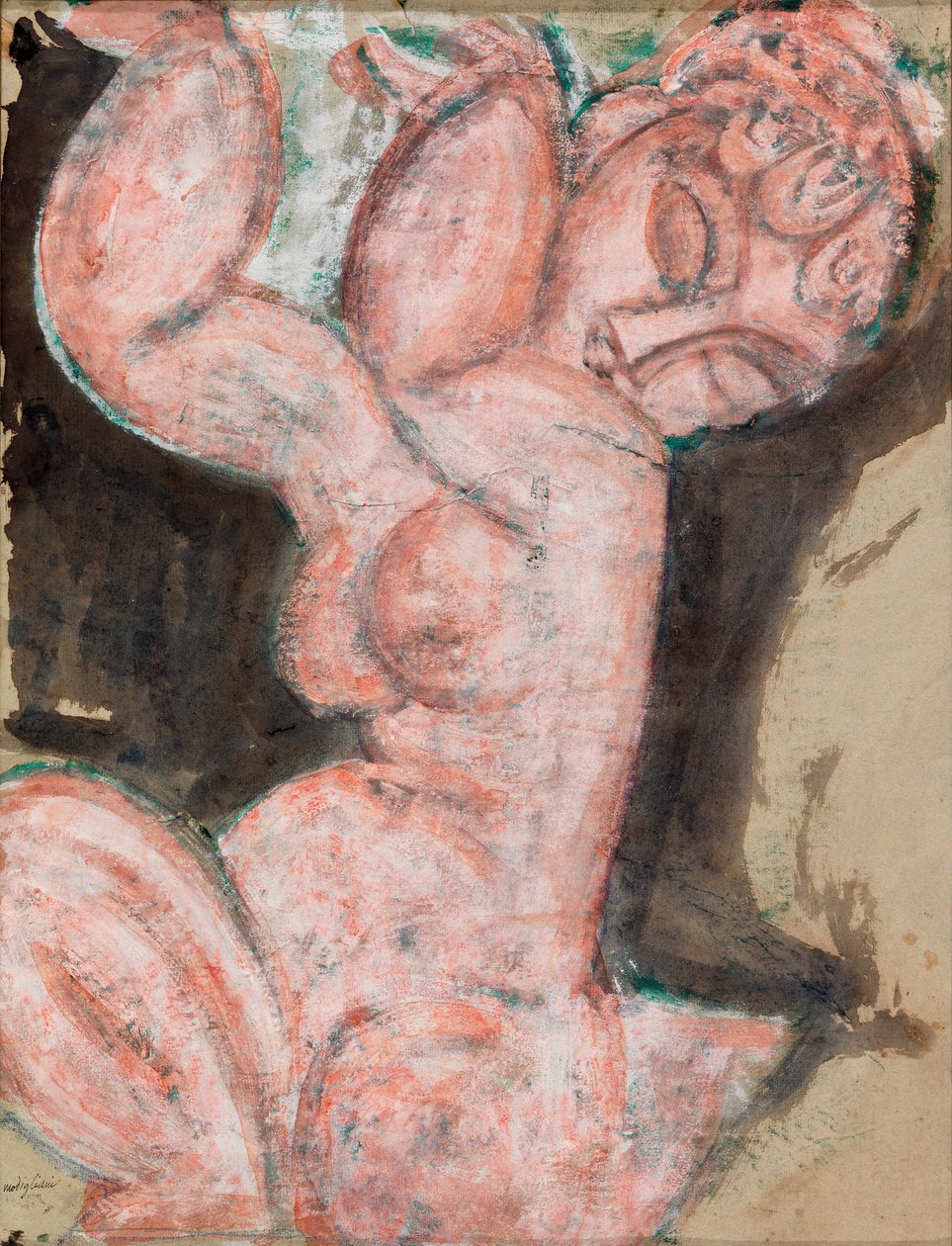 Rosa naken - karyatid av Amedeo Modigliani