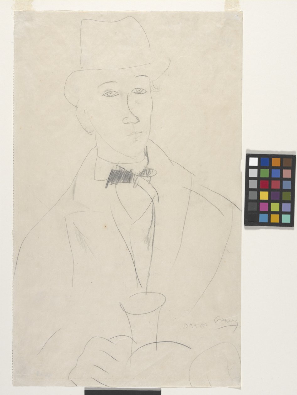 Portrett av kunstneren, Othon Friesz (blyant på hvitt papir) av Amedeo Modigliani