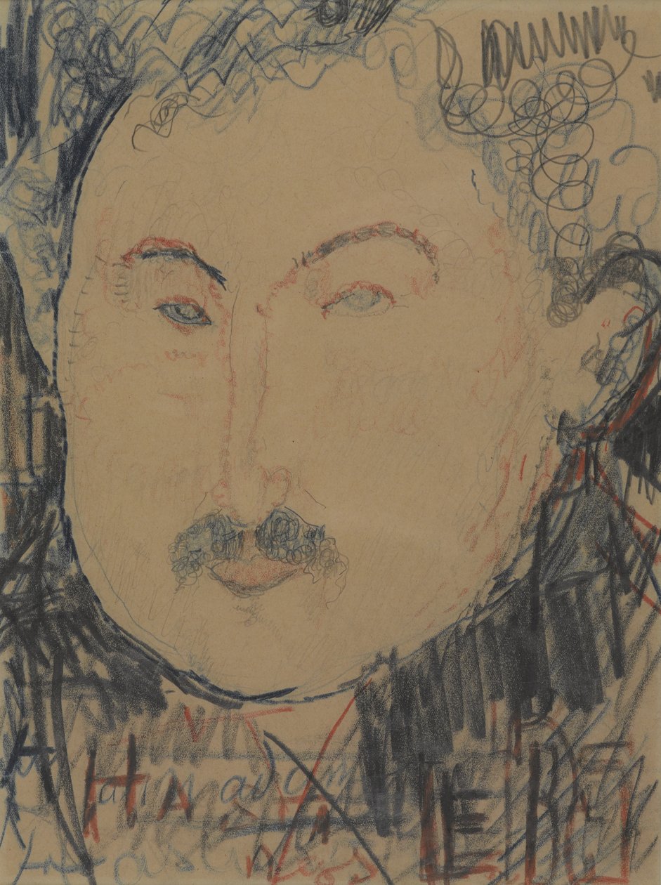 Portrett av Adolphe Basler, ca. 1916 (conté fargestift) av Amedeo Modigliani