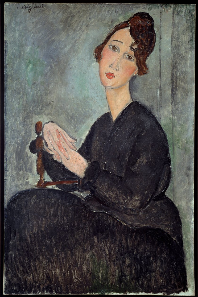 Portrett av Dedie (Odette Hayden) Maleri av Amedeo Modigliani (1884-1920) 1918 Søn. 0,92x0,6 m - Paris, musee national d