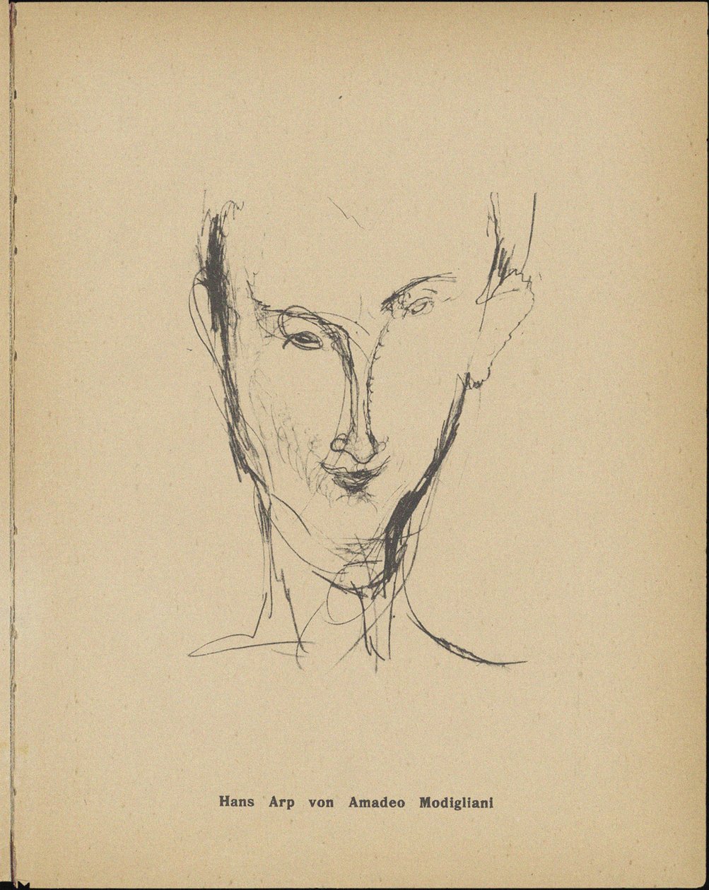 Portrett av Hans Arp 1886-1966, 1916. av Amedeo Modigliani