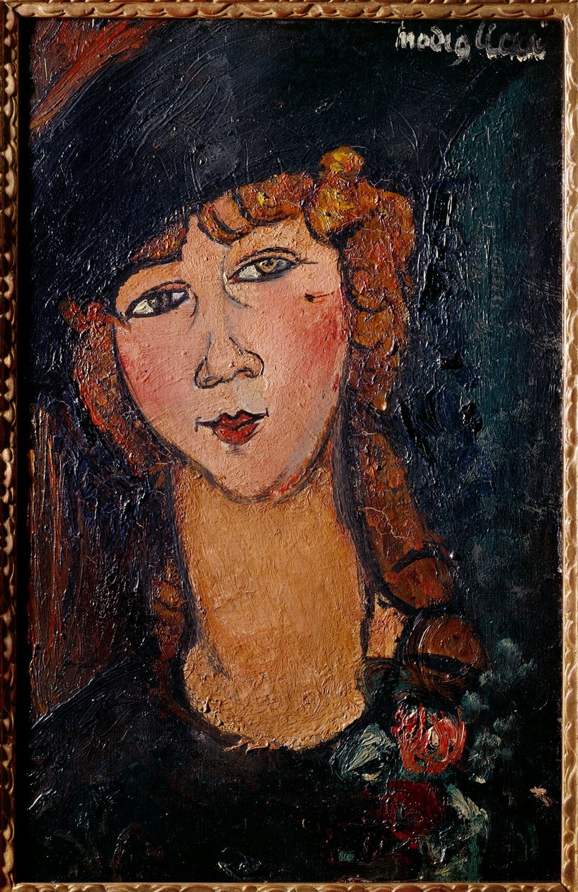Portrett av Lolotte-maleri av Amedeo Modigliani (1884-1920) 1917 Søn. 0,35x0,55 m Paris, musee national d