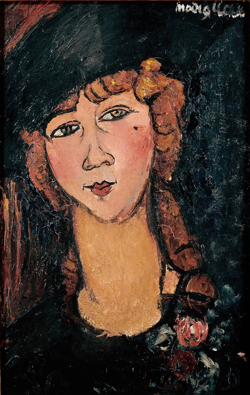 Portrett av Lolotte-maleri av Amedeo Modigliani (1884-1920) 1917 Søn. 0,35x0,55 m Paris, musee national d