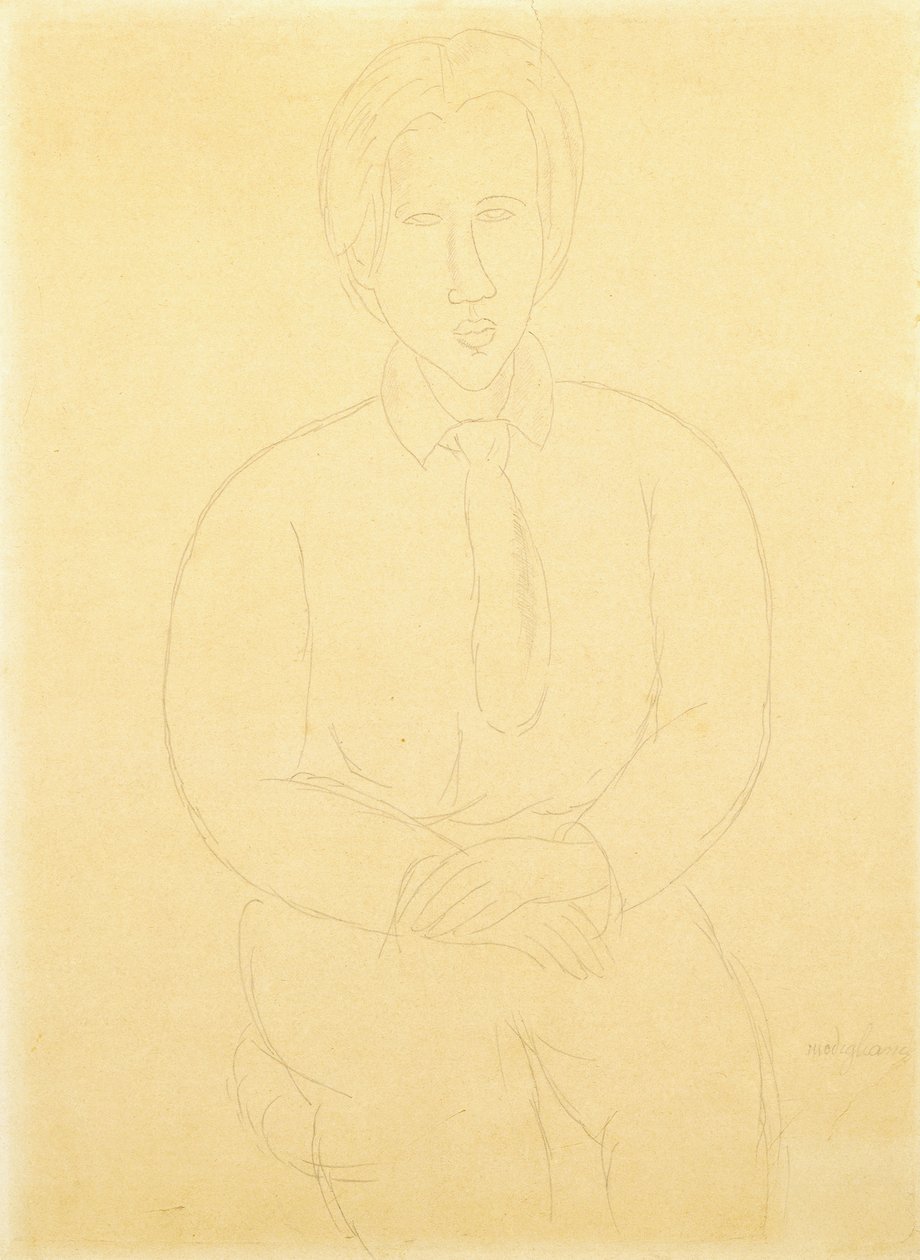 Portrett av Soutine Sitting, 1917 av Amedeo Modigliani