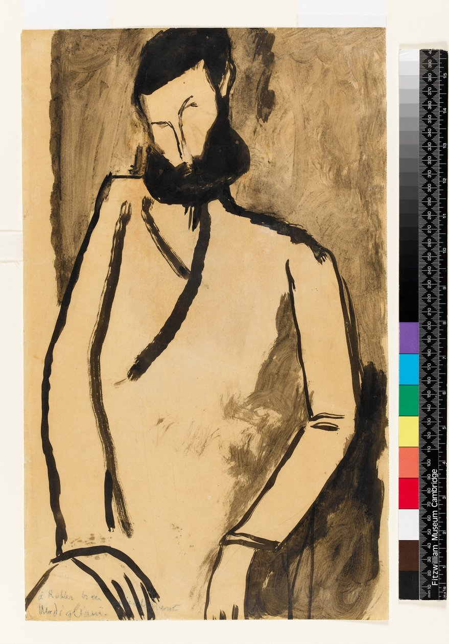 Portrett av en skjeggete mann, 1909 av Amedeo Modigliani