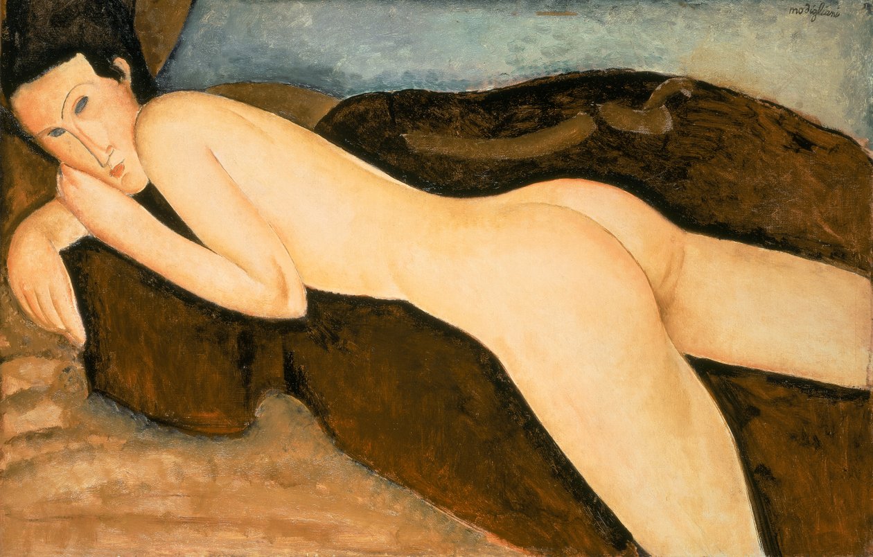 Liggende naken fra ryggen (Nu Couche de Dos) 1917 av Amedeo Modigliani