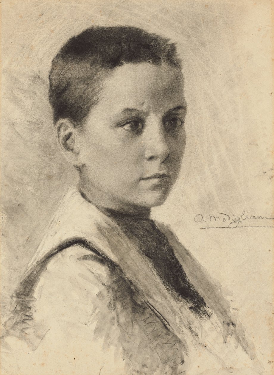 Selvportrett, 1899 av Amedeo Modigliani