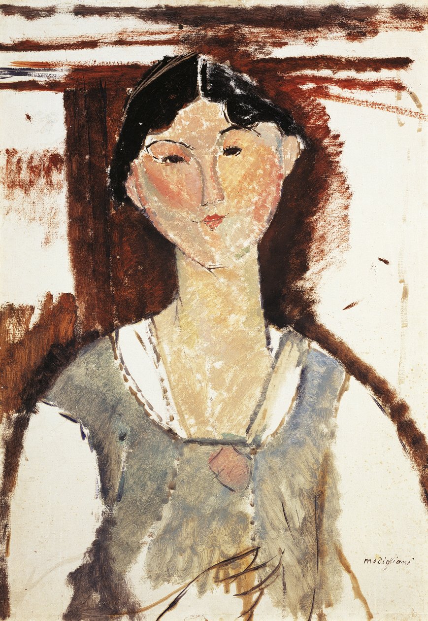 Studie for portrett av Beatrice Hastings av Amedeo Modigliani (1884-1920), olje på papp, 69x49 cm av Amedeo Modigliani