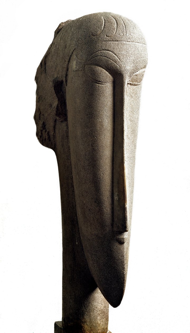 Hode. Hode. Skulptur av Amedeo Modigliani (1884-1920) av Amedeo Modigliani