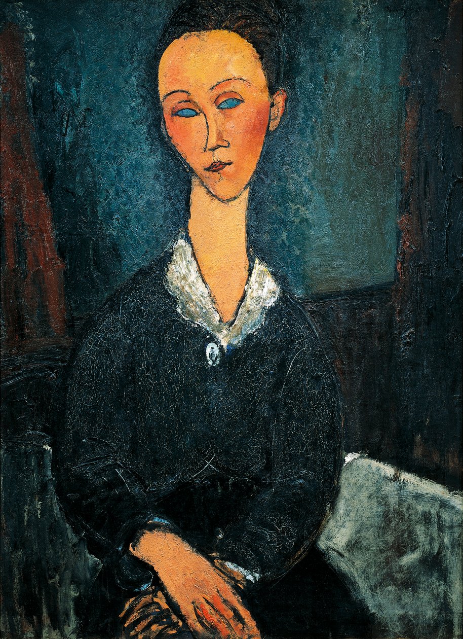 Kvinne i hvit krage, portrett av Lunia Czechowska av Amedeo Modigliani