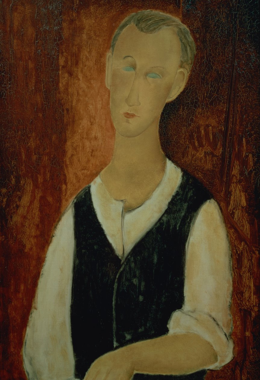 Ung mann med svart vest, 1912 av Amedeo Modigliani