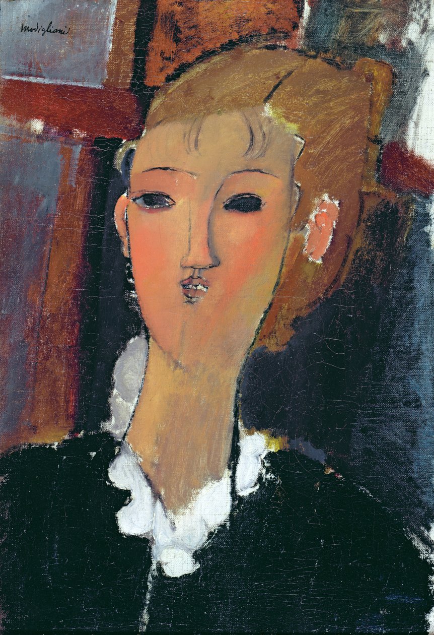 Ung kvinne i en liten ruff av Amedeo Modigliani