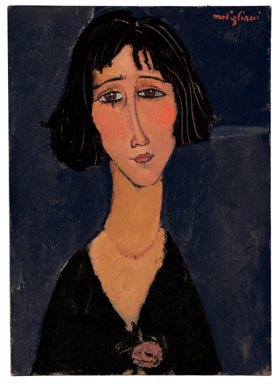 Ung kvinne med rose av Amedeo Modigliani