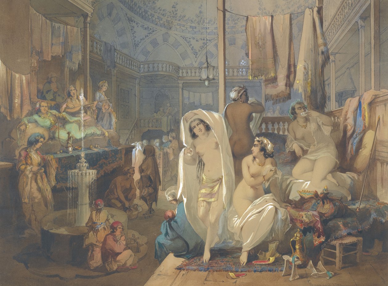 I Hammam, 1854 av Amedeo Preziosi