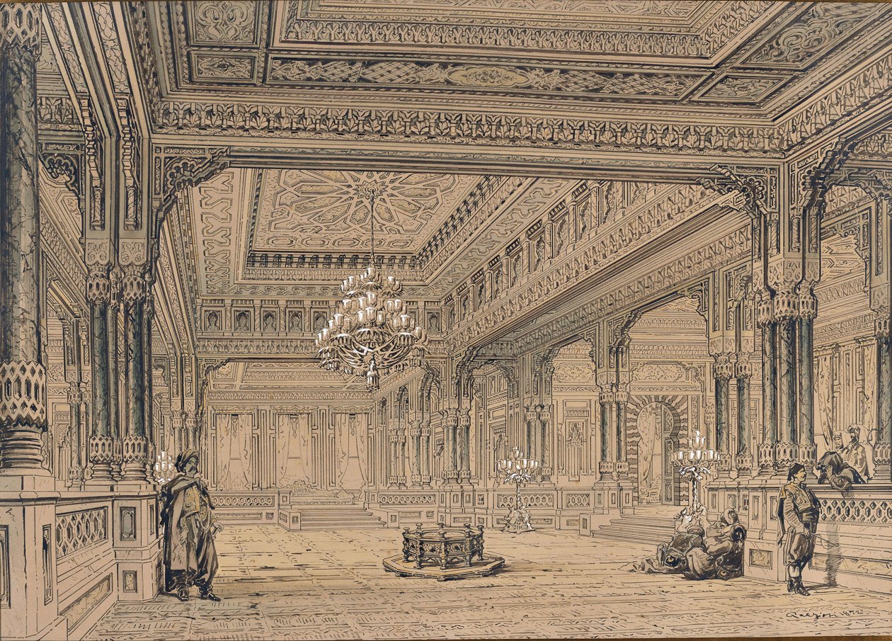 Interiøret i Ciragan-palasset i Istanbul, 1872. av Amedeo Preziosi