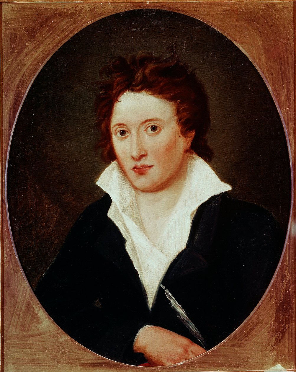 Portrett av Percy Bysshe Shelley, britisk poet (1792-1822). Maleri av Amelia CURRAN (1775-1847) av Amelia Curran
