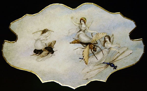 Fairies Playing on Insects, ca. 1860 (akvarell og blyant på papir) av Amelia Jane Murray