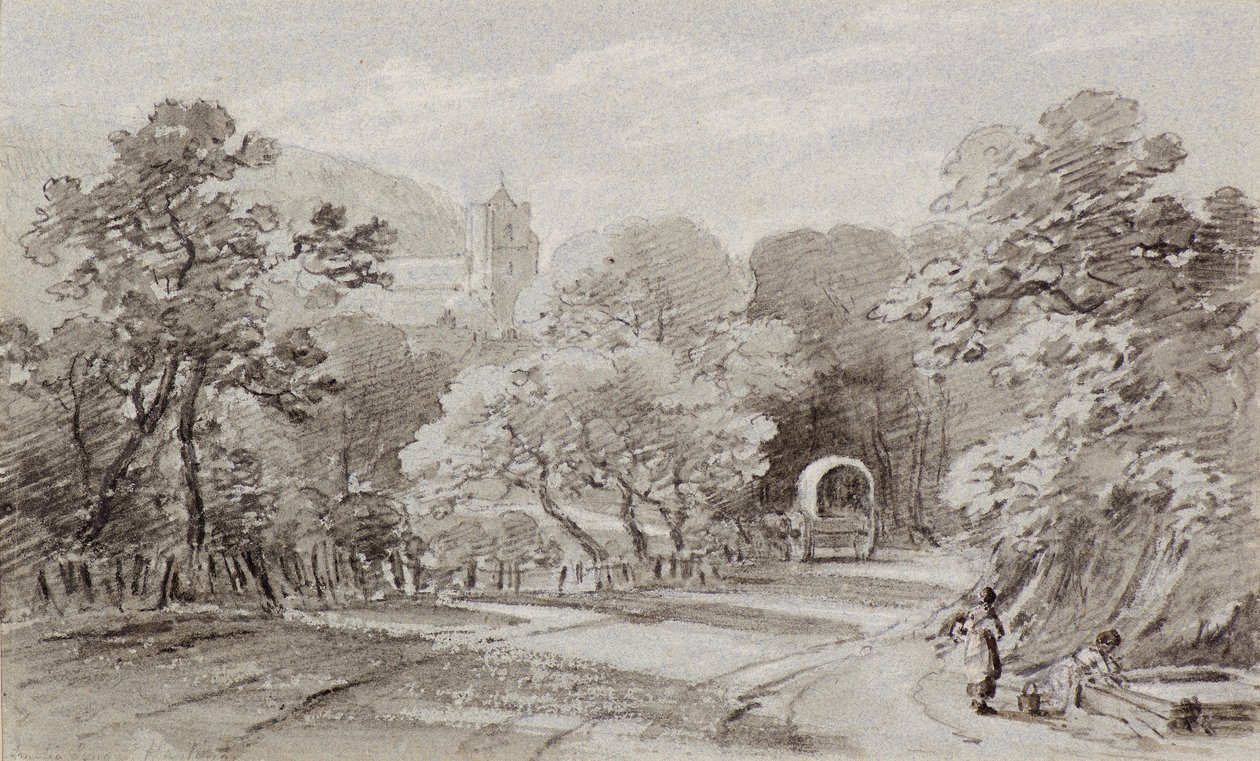 A Country Road, Hastings, ca. 1803 (kritt) av Amelia Long