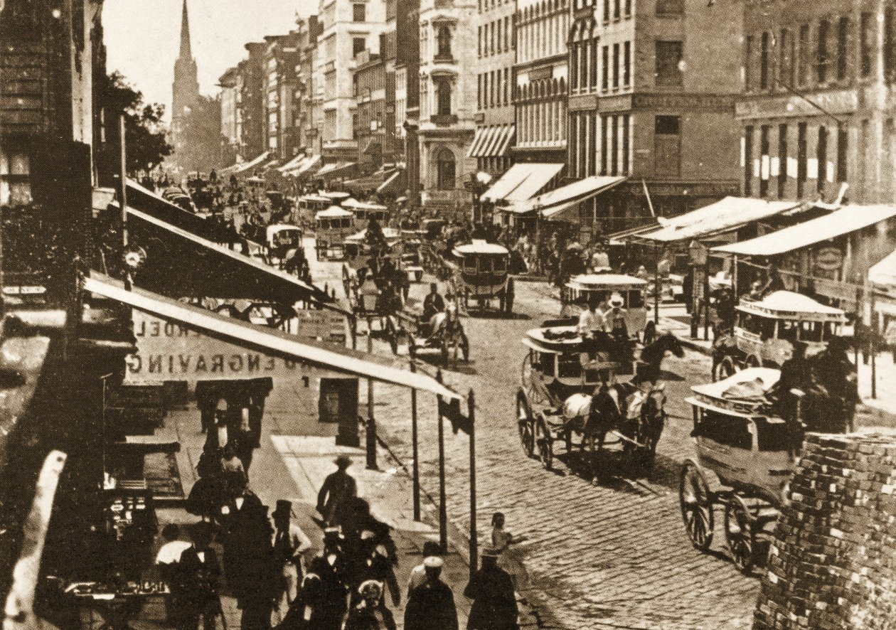 Broadway ved Duane Street, New York City, 1870 av American Photographer