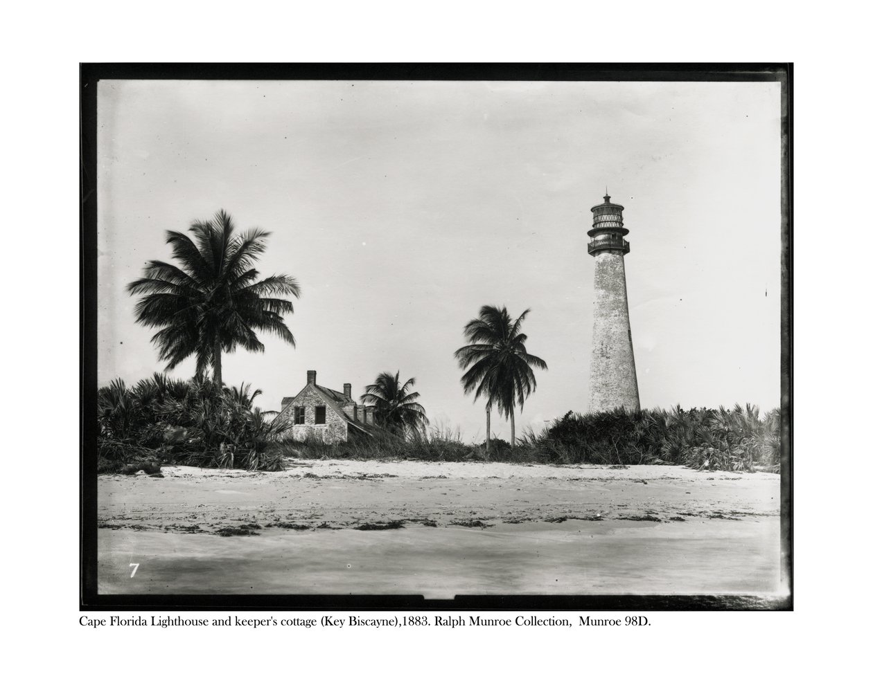 Cape Florida fyrtårn og keeperhytta, Key Biscayne, 1883 av American Photographer